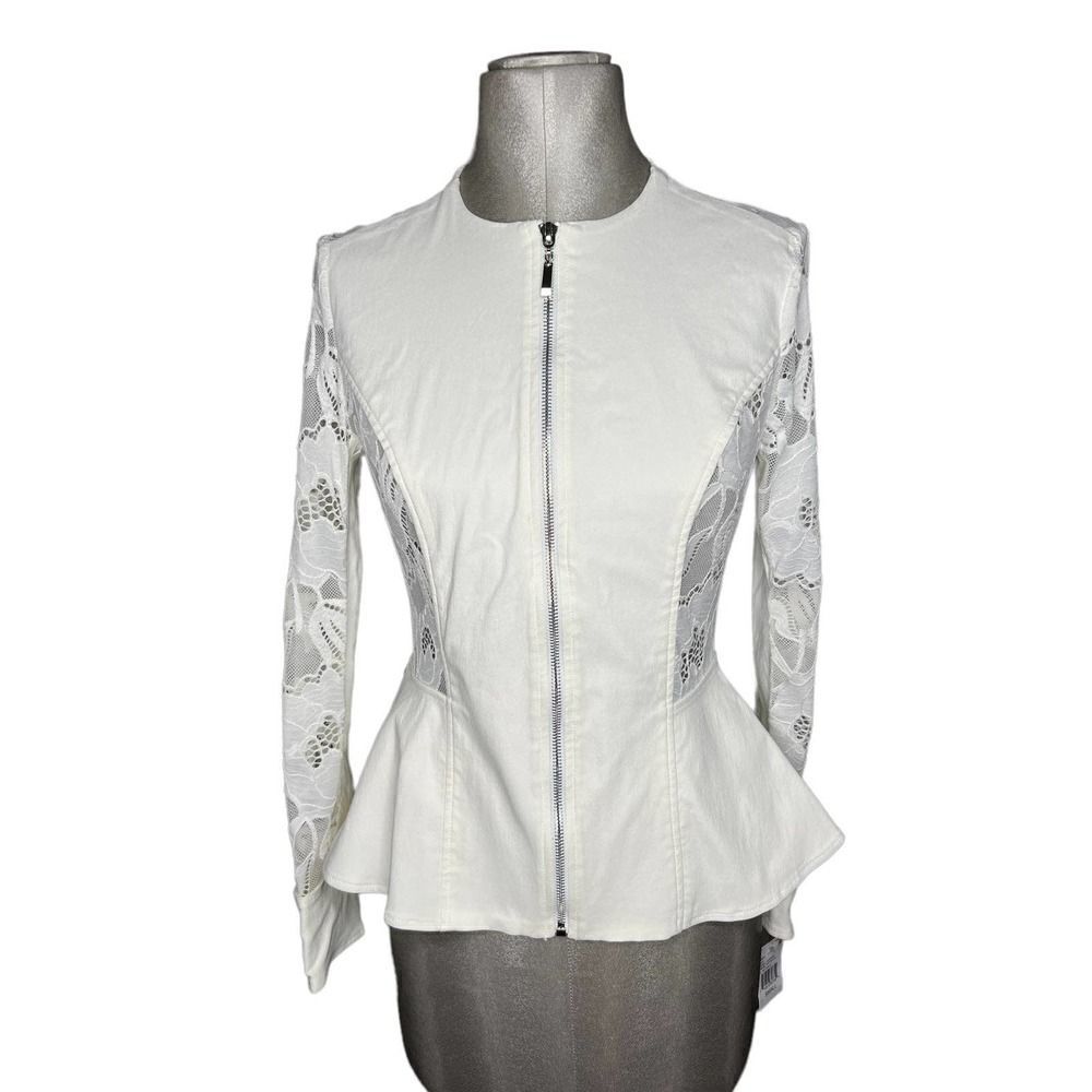 NWT BCX Sz S Full Zip Lace Back Jacket
